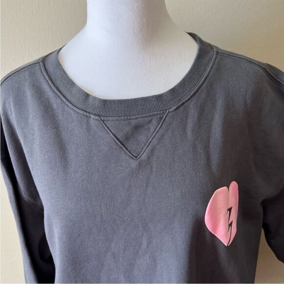 WILDFOX Drop Shoulder 100% Cotton Crewneck Graphic Sweater NWT - Size M - Picture 4 of 12